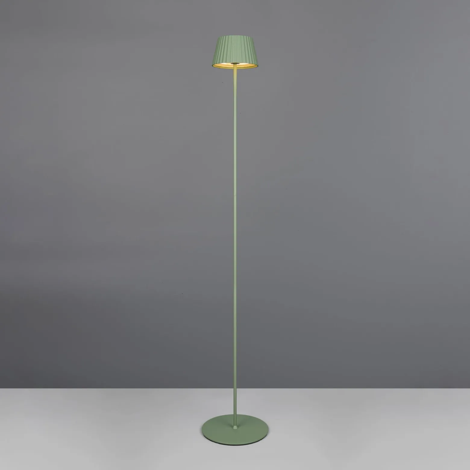 LED-Akku-Stehlampe Suarez, grün, Höhe 123 cm, Metall