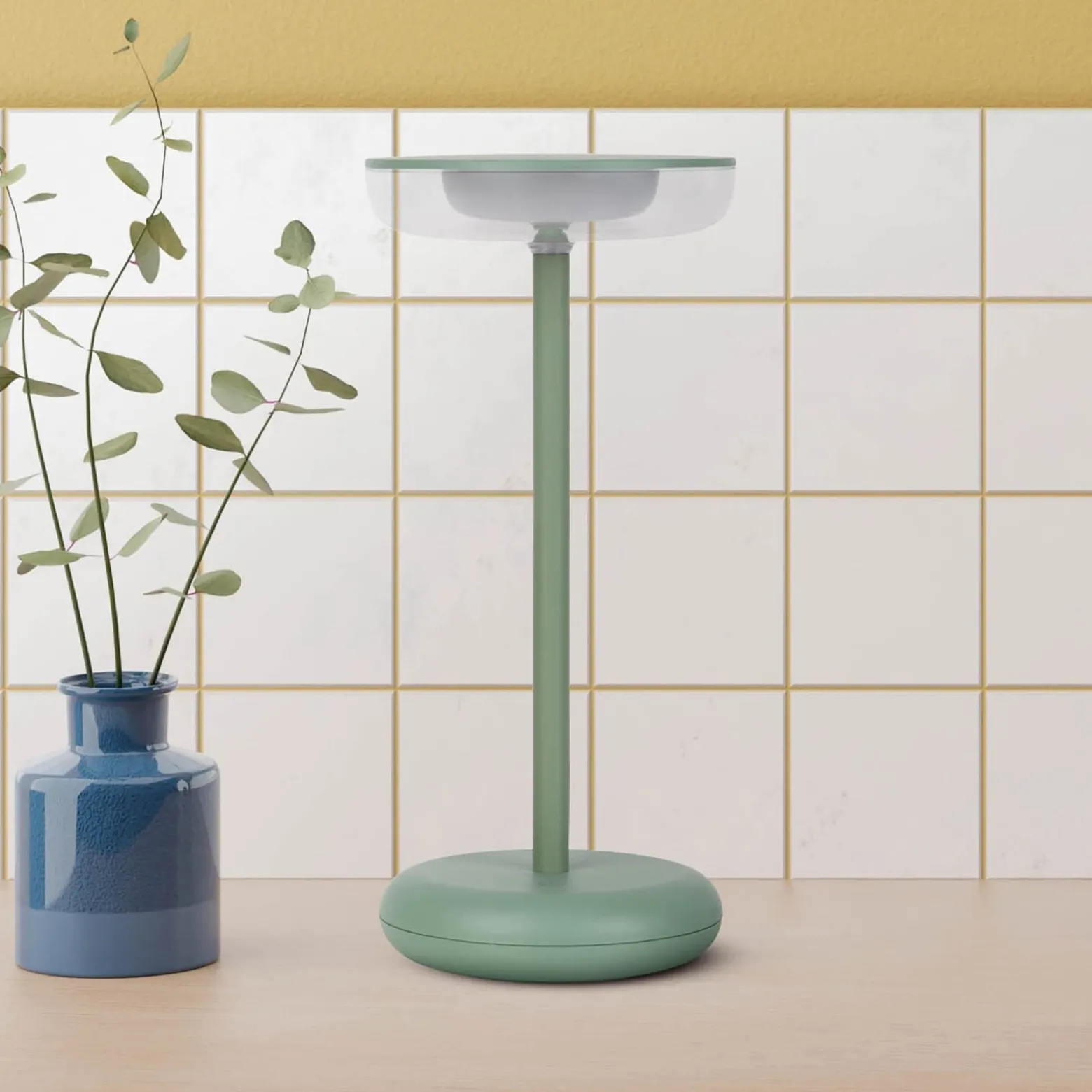 LED-Akku-Terrassenleuchte Pasi, mint Höhe 26 cm Metall Touch