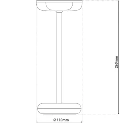 LED-Akku-Terrassenleuchte Pasi beige Höhe 26 cm Metall Touch