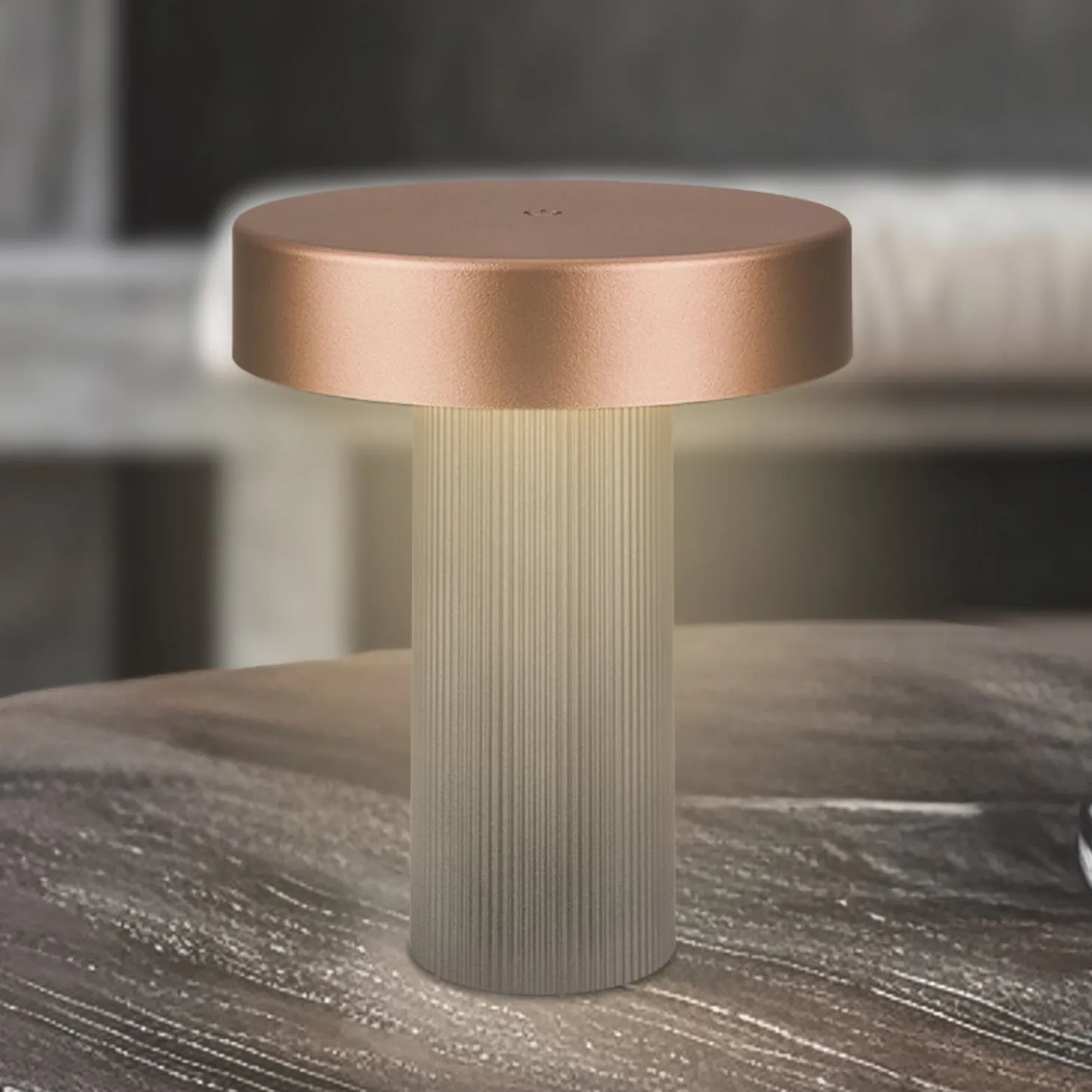 LED-Akku-Tischlampe Bito, bronze/anthrazit, Höhe 20 cm, IP44