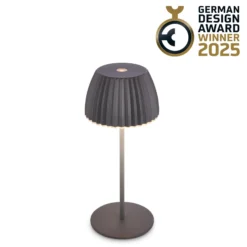 LED-Akku-Tischlampe Brilo unplugged Riffle, 20 cm, anthrazit