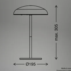 LED-Akku-Tischlampe Brilo unplugged Caxa 30 cm, kupferfarben