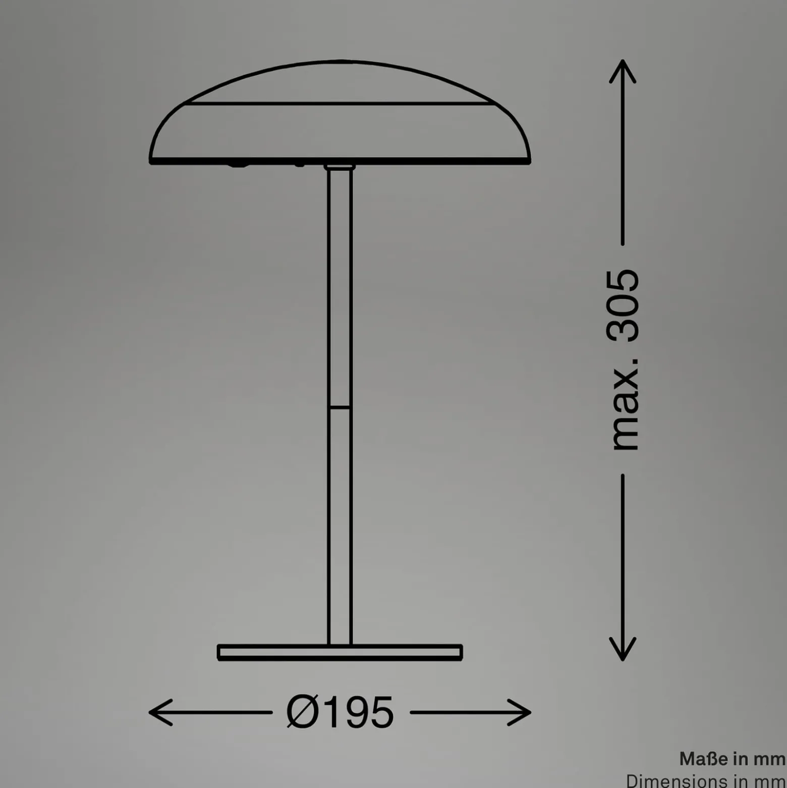 LED-Akku-Tischlampe Brilo unplugged Caxa 30 cm, kupferfarben