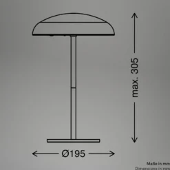LED-Akku-Tischlampe Brilo unplugged Caxa 30 cm, chrom