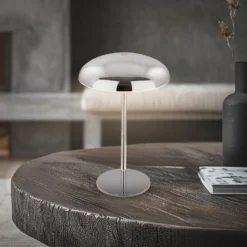 LED-Akku-Tischlampe Brilo unplugged Caxa 30 cm, chrom