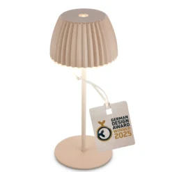 LED-Akku-Tischlampe Brilo unplugged Riffle, 20 cm, beige