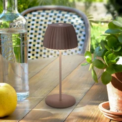 LED-Akku-Tischlampe Brilo unplugged Riffle, 20 cm, umbrasand
