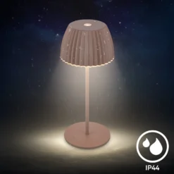 LED-Akku-Tischlampe Brilo unplugged Riffle, 20 cm, umbrasand