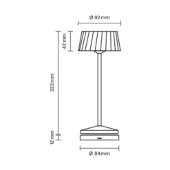 LED-Akku-Tischlampe Facetta, weiß, 22 cm, Metall, CCT IP44