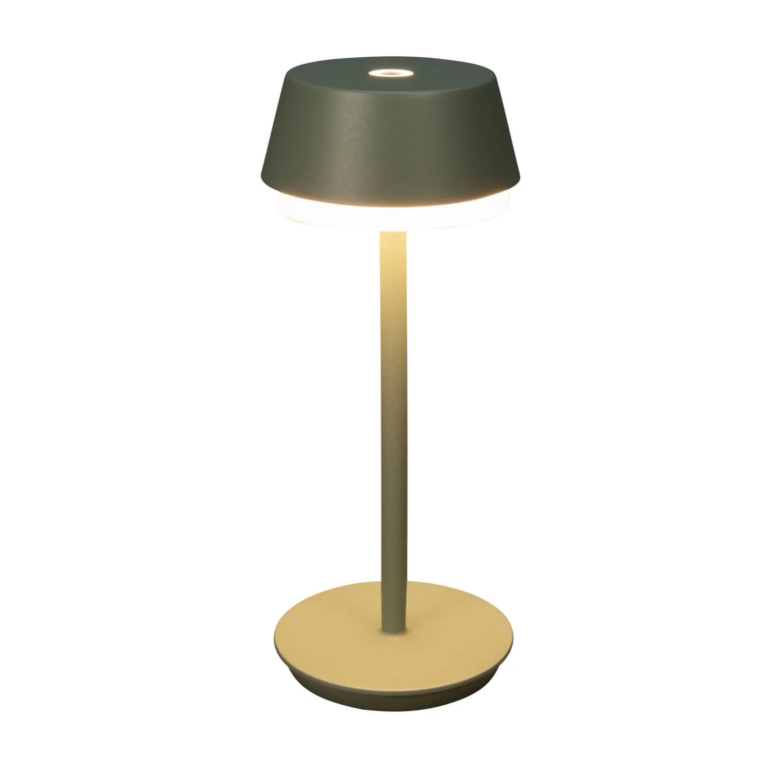 LED-Akku-Tischlampe Lyon, grün/grau, IP54, Dimmer, CCT, RGB