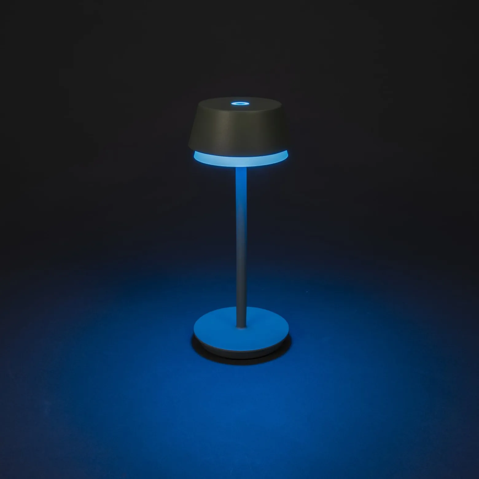 LED-Akku-Tischlampe Lyon, grün/grau, IP54, Dimmer, CCT, RGB