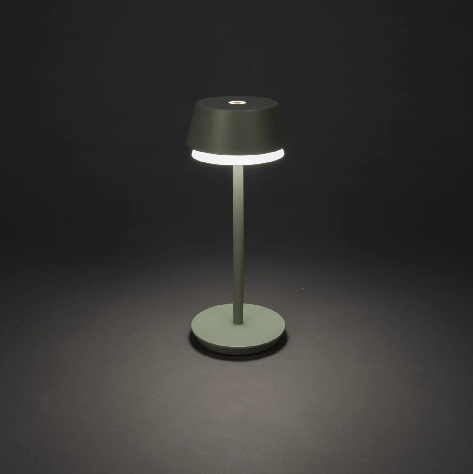 LED-Akku-Tischlampe Lyon, grün/grau, IP54, Dimmer, CCT, RGB
