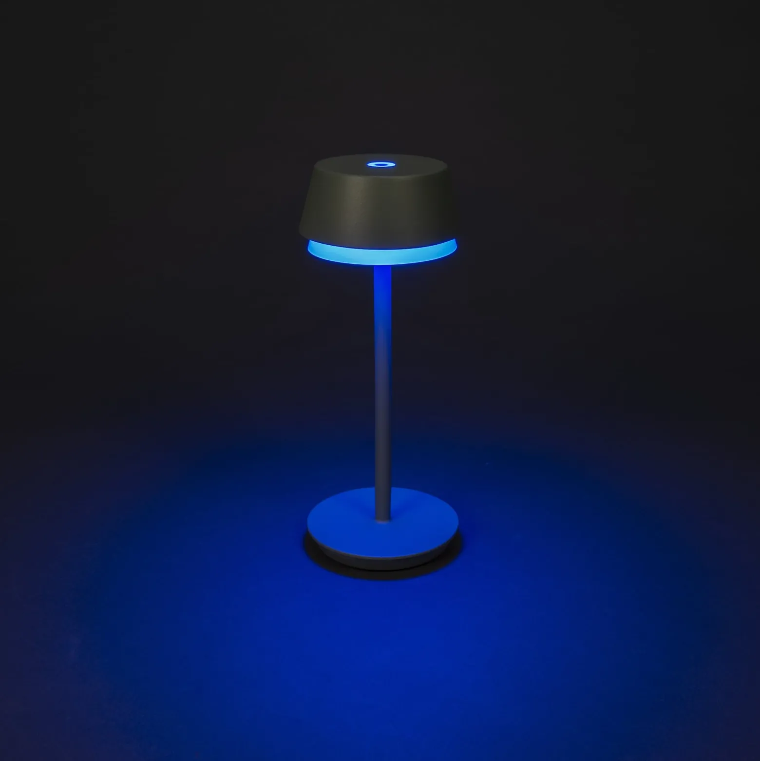 LED-Akku-Tischlampe Lyon, grün/grau, IP54, Dimmer, CCT, RGB