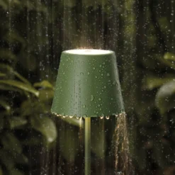 LED-Akkutischlampe Nuindie mini, USB-C, tannengrün, dimmbar