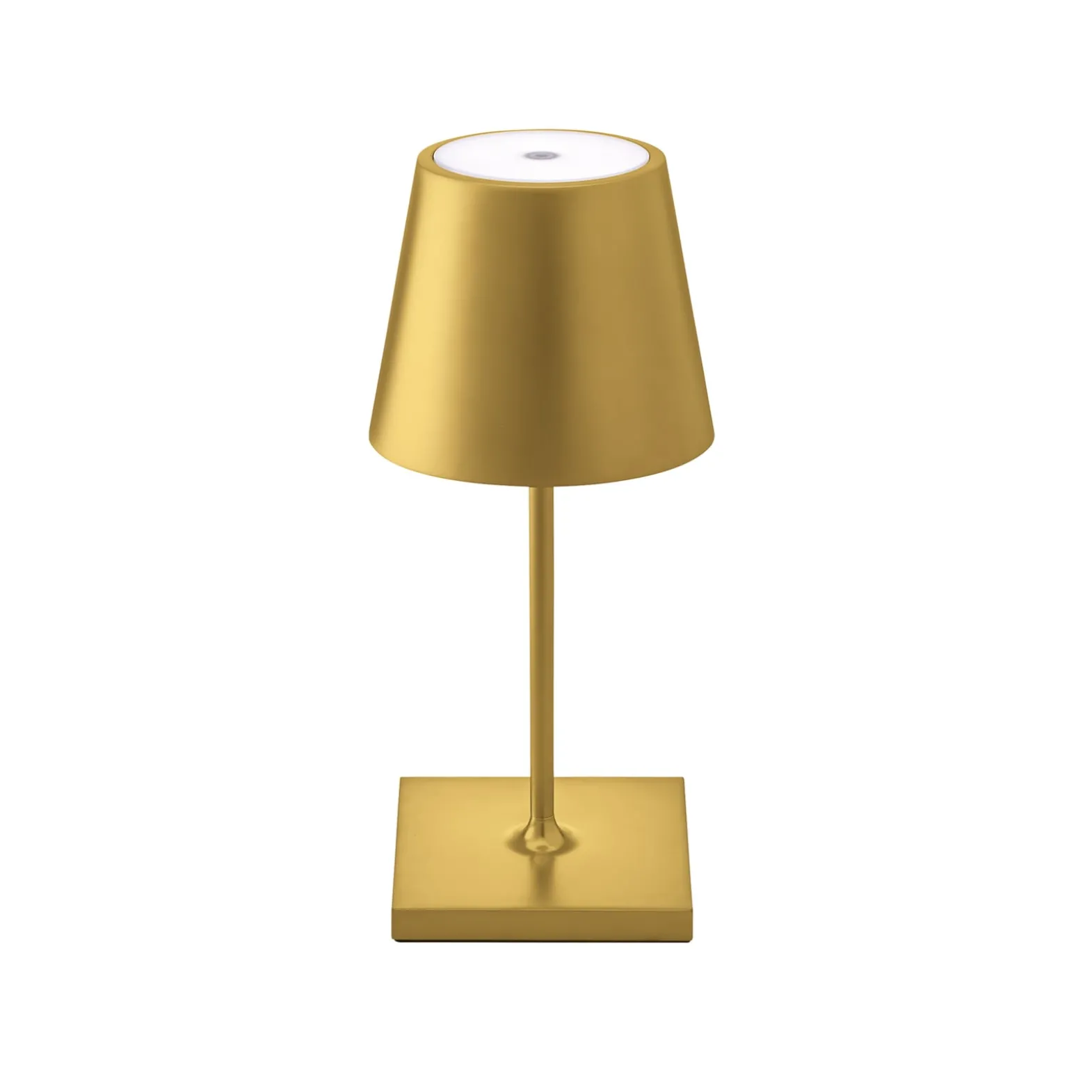 LED-Akkutischlampe Nuindie mini, USB-C, gold, IP54, dimmbar