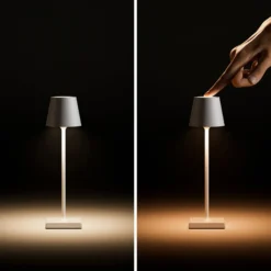 LED-Akkutischlampe Nuindie pocket, grau, IP54, dimmbar