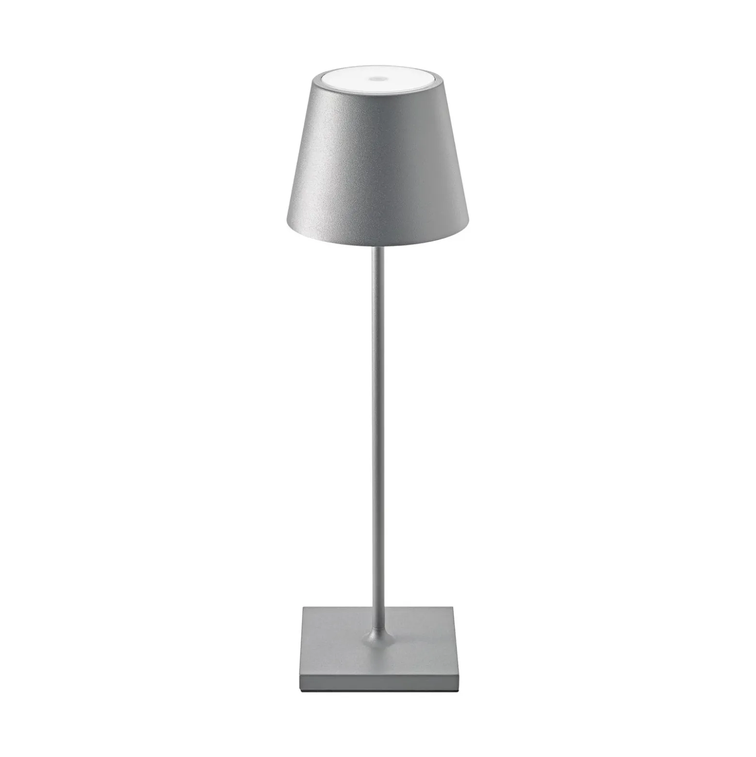 LED-Akkutischlampe Nuindie, USB-C, graphit, IP54, dimmbar