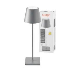 LED-Akkutischlampe Nuindie, USB-C, graphit, IP54, dimmbar