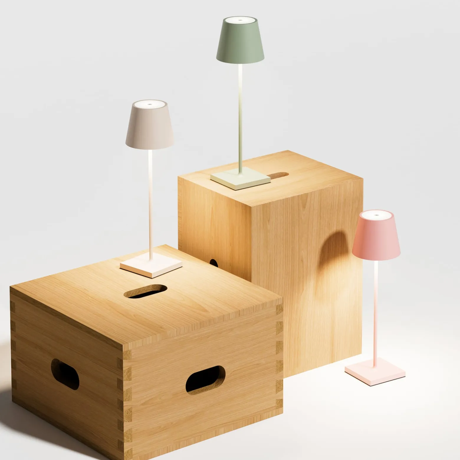 LED-Akkutischlampe Nuindie, USB-C, beige, IP54, dimmbar