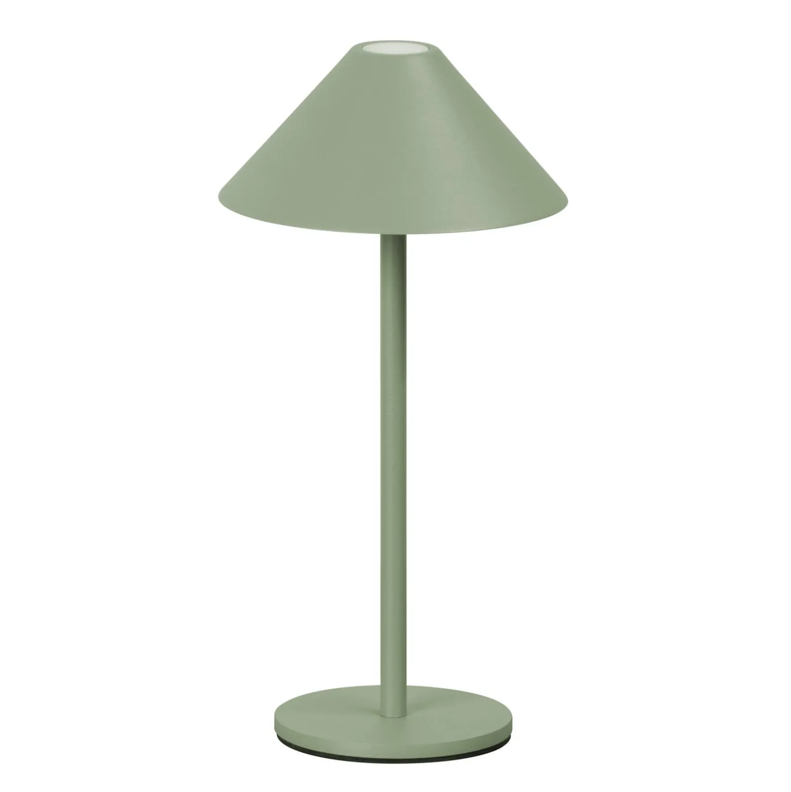 LED-Akku-Tischlampe Prato, salbeigrün Höhe 25 cm Metall IP54
