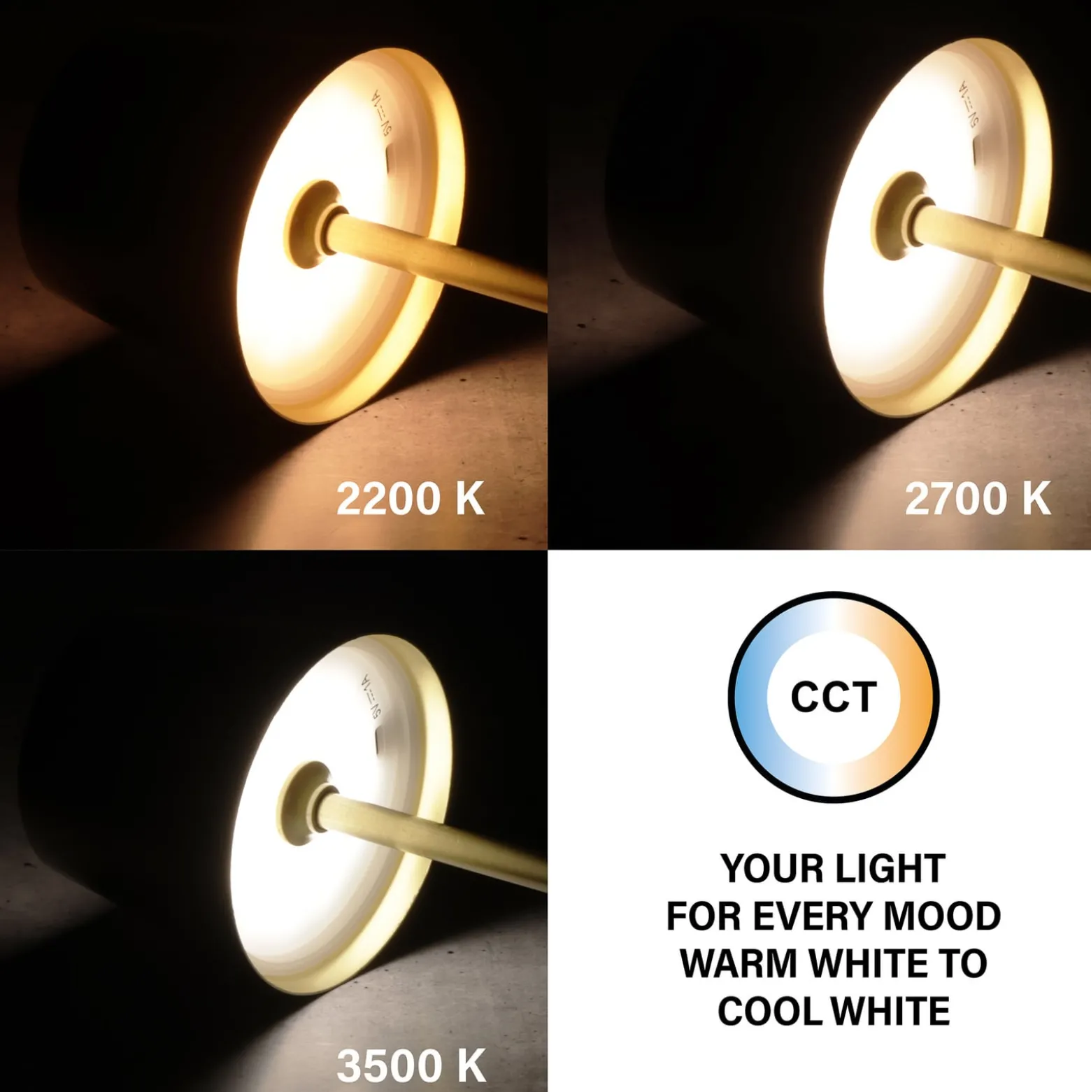 LED-Akku-Tischlampe Roxi, messingfarben, Metall, IP54 Dimmer