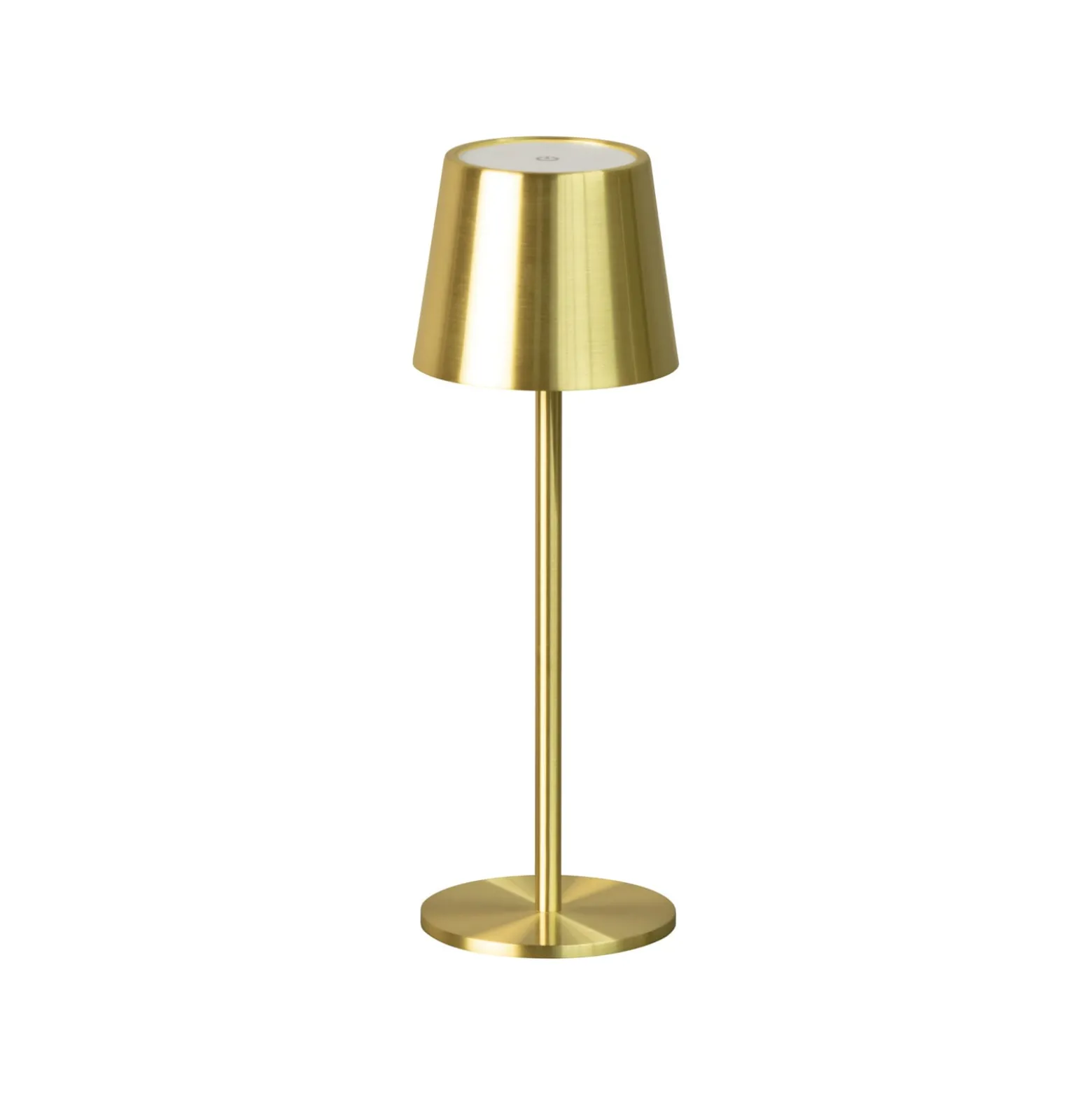 LED-Akku-Tischlampe Roxi, messingfarben, Metall, IP54 Dimmer