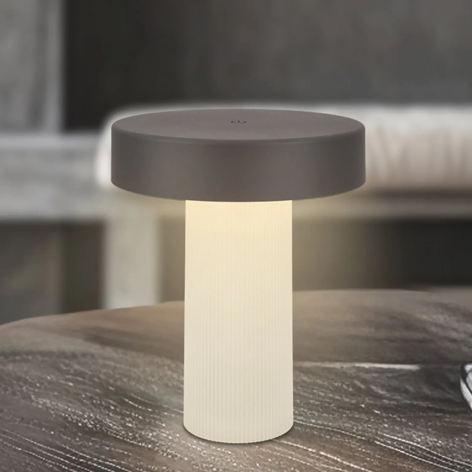LED-Akku-Tischleuchte Bito, anthrazit/weiß, Höhe 20 cm, IP44