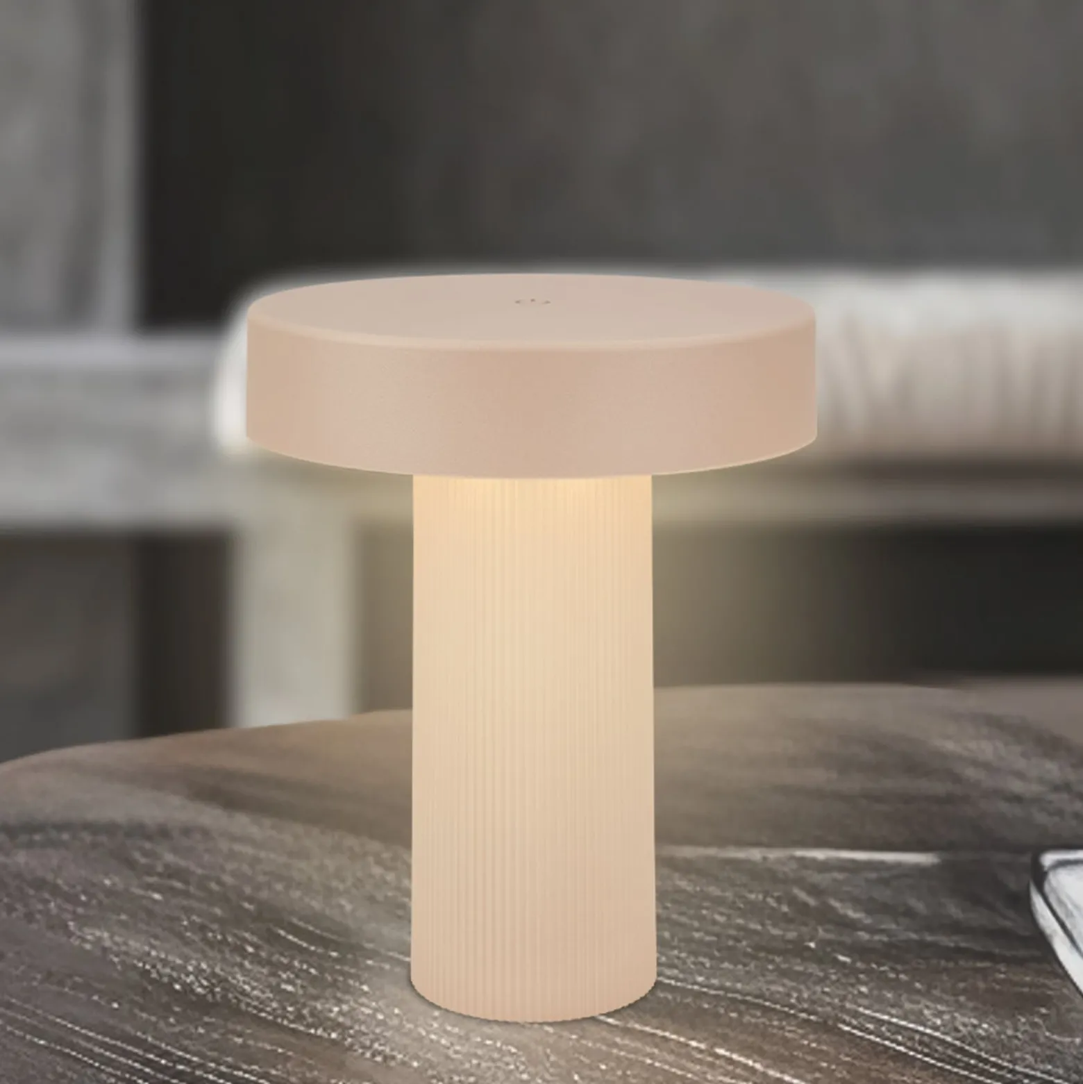 LED-Akku-Tischleuchte Bito, beige/beige, Höhe 20 cm, IP44