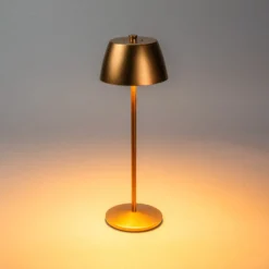 LED-Akku-Tischleuchte Eze, matt-kupfer, 32 cm, IP54, USB