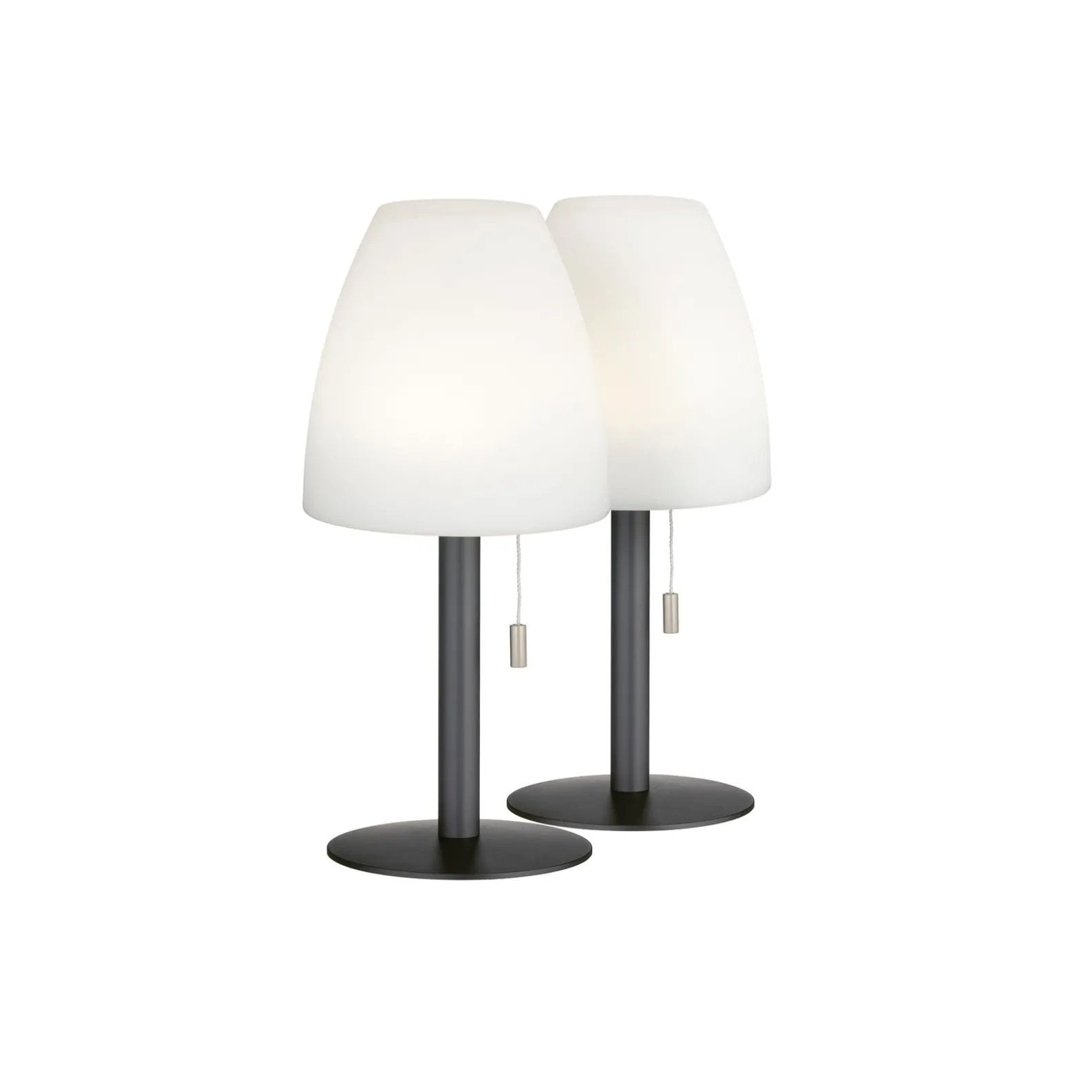 LED-Akku-Tischleuchte Fiumara schwarz/weiß 2er-Set