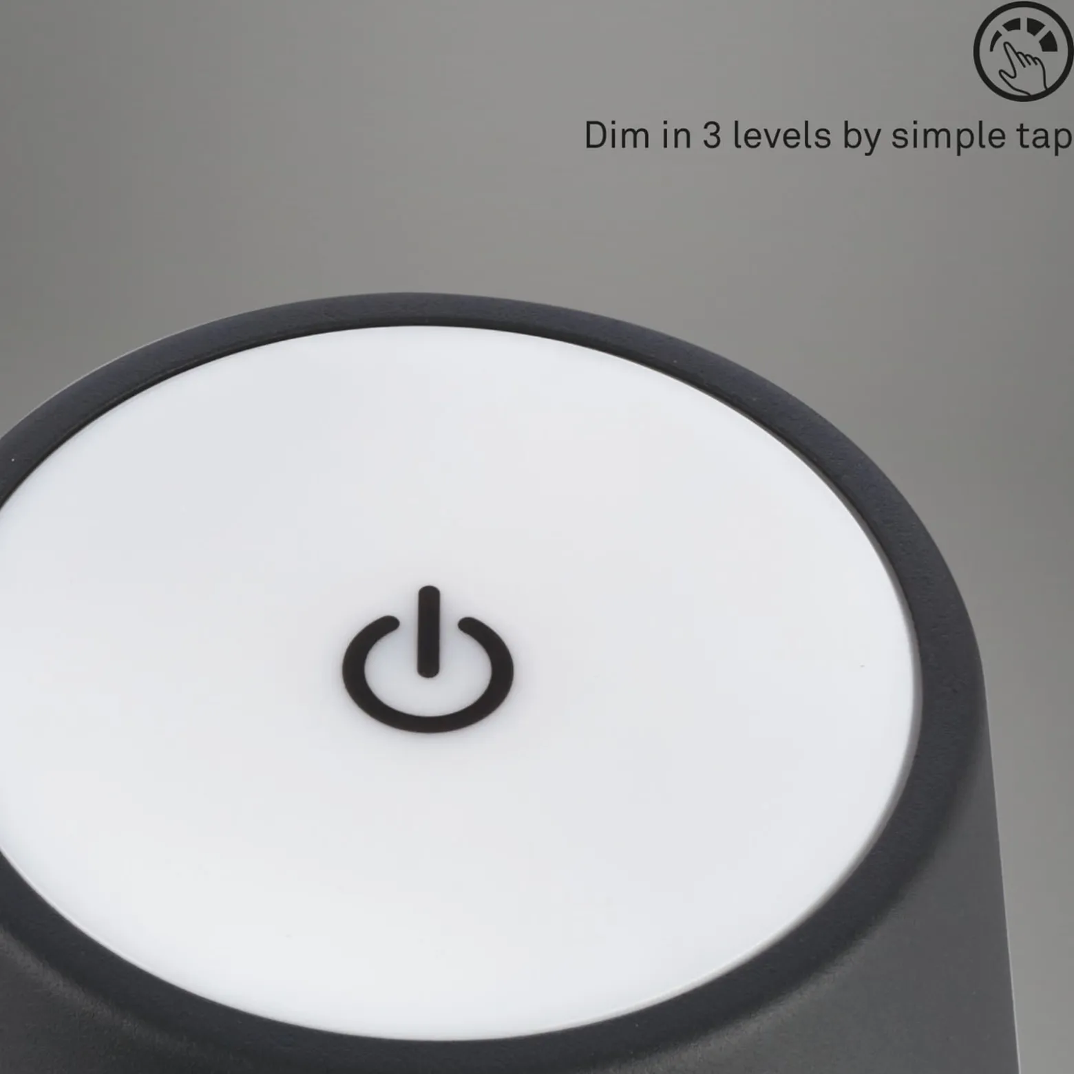 LED-Akku-Tischleuchte Kiki, schwarz, IP44, 3.000K