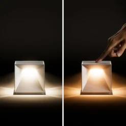 LED-Akku-Tischleuchte Nutalis, schneeweiß, IP54, dimmbar