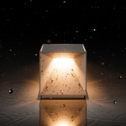 LED-Akku-Tischleuchte Nutalis, nachtschwarz, IP54, dimmbar
