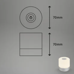 LED-Akku-Tischleuchte Smal, chromfarben, 2.700K, dimmbar