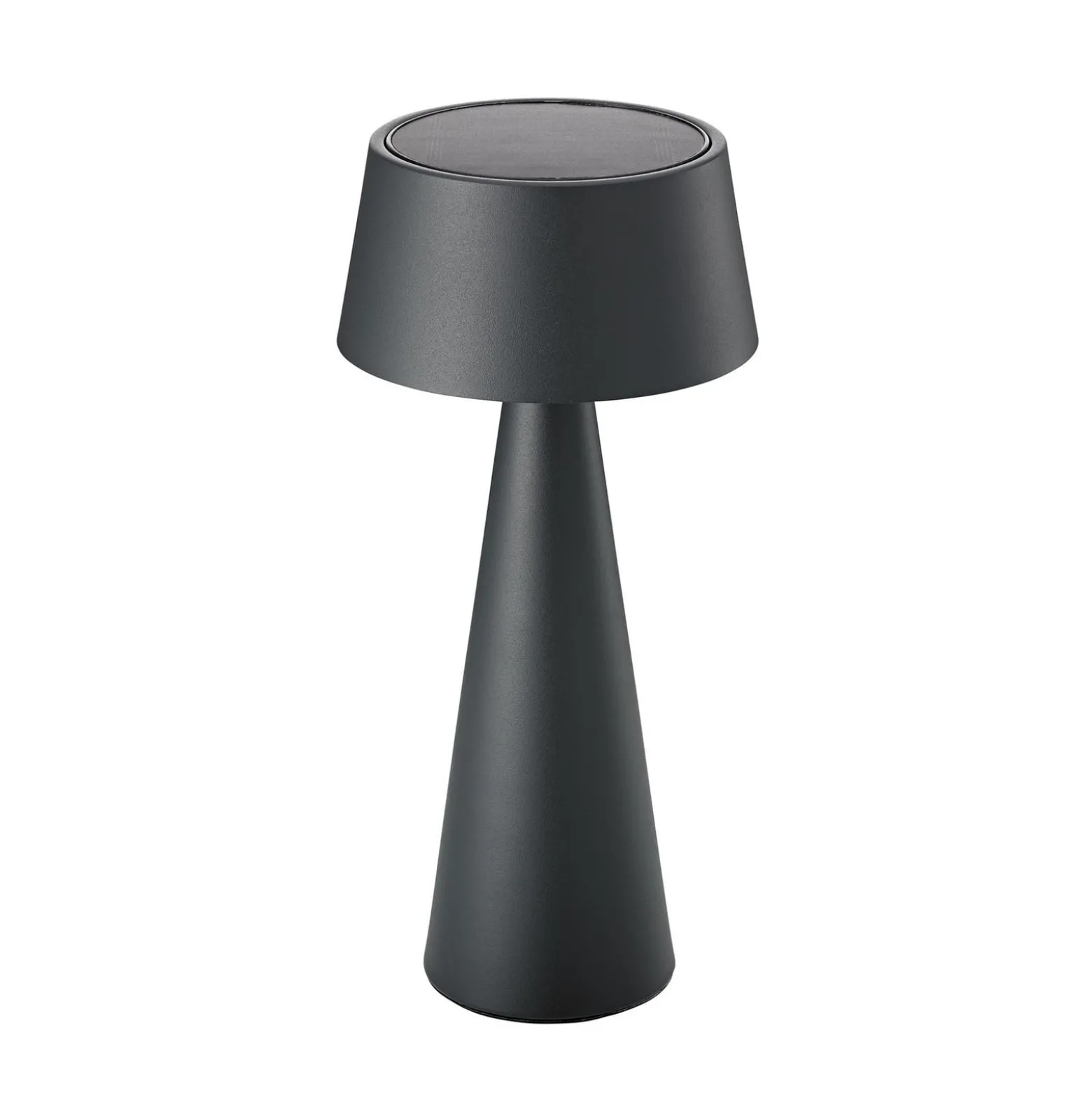 LED-Akku-Tischleuchte Solino, graphit, Solar/USB, 26 cm IP44