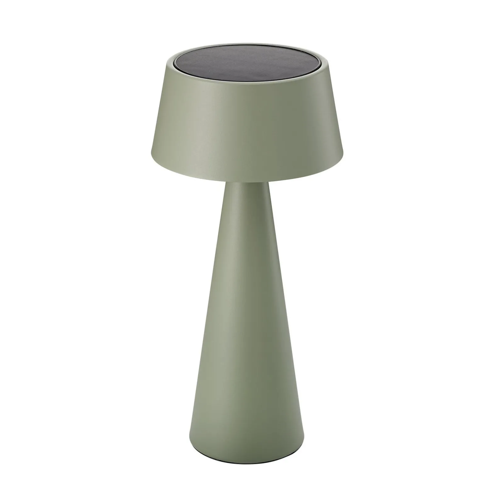 LED-Akku-Tischleuchte Solino, grün, Solar/USB, 26 cm, IP44