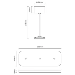 LED-Akku-Tischleuchte Veluna, weiß, 3er-Set, 25 cm, IP44