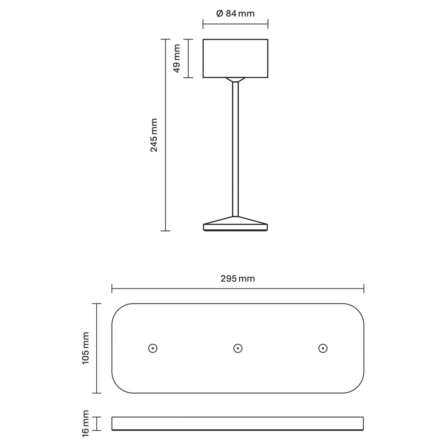 LED-Akku-Tischleuchte Veluna, schwarz, 3er-Set, 25 cm, IP44