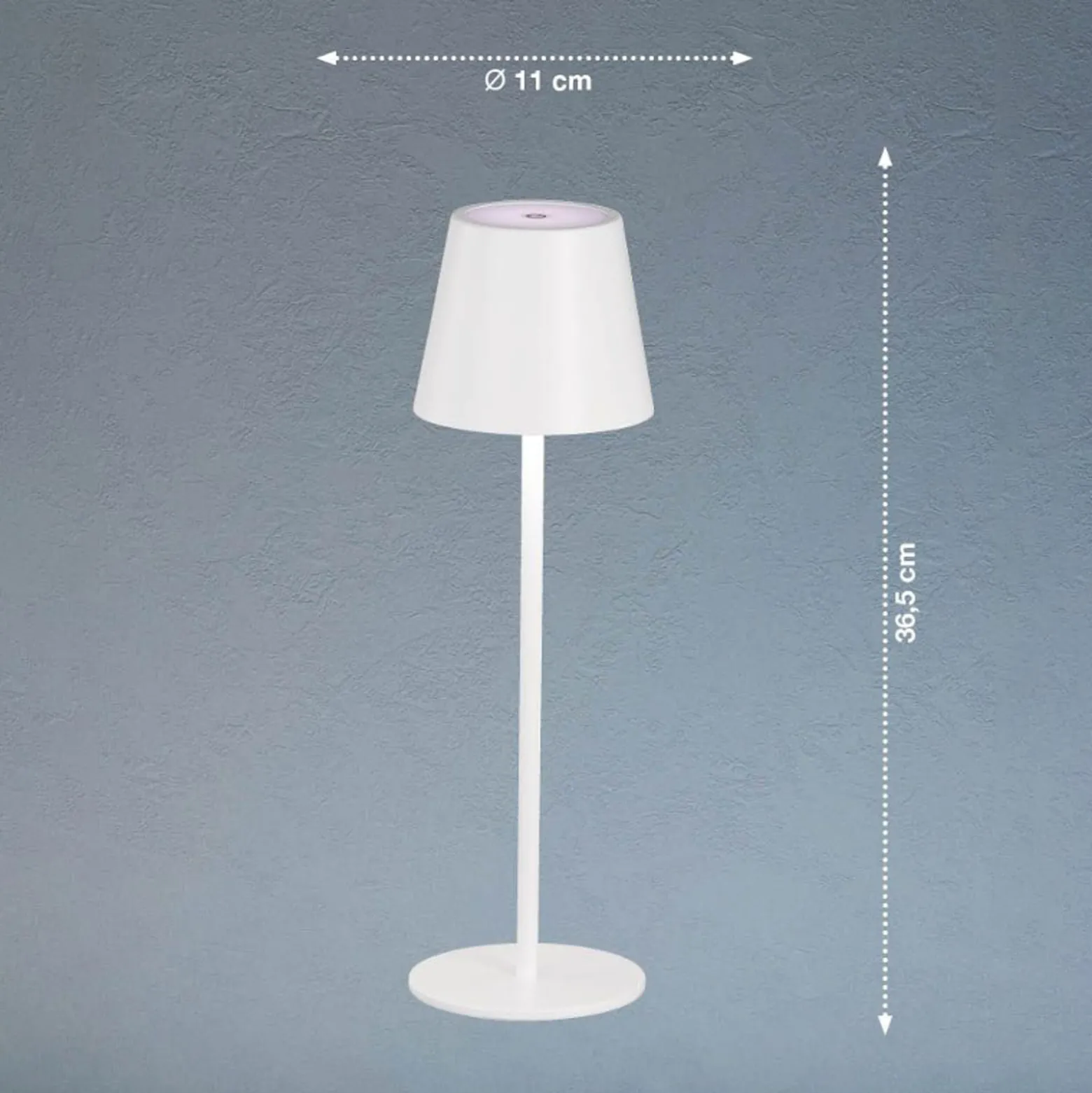 LED-Akku-Tischleuchte Viletto, weiß, IP54