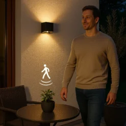 LED-Akku-Wandlampe Magnetic, schwarz, USB, Bewegungsmelder