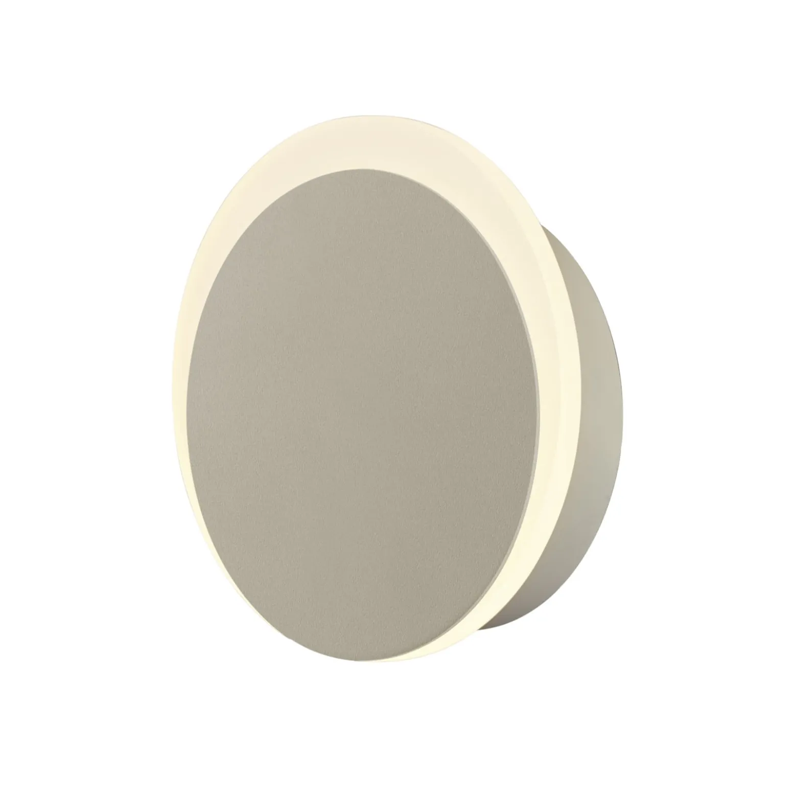 LED-Akku-Wandleuchte Sun-B, sandfarben, Ø 15cm, IP54, Dimmer