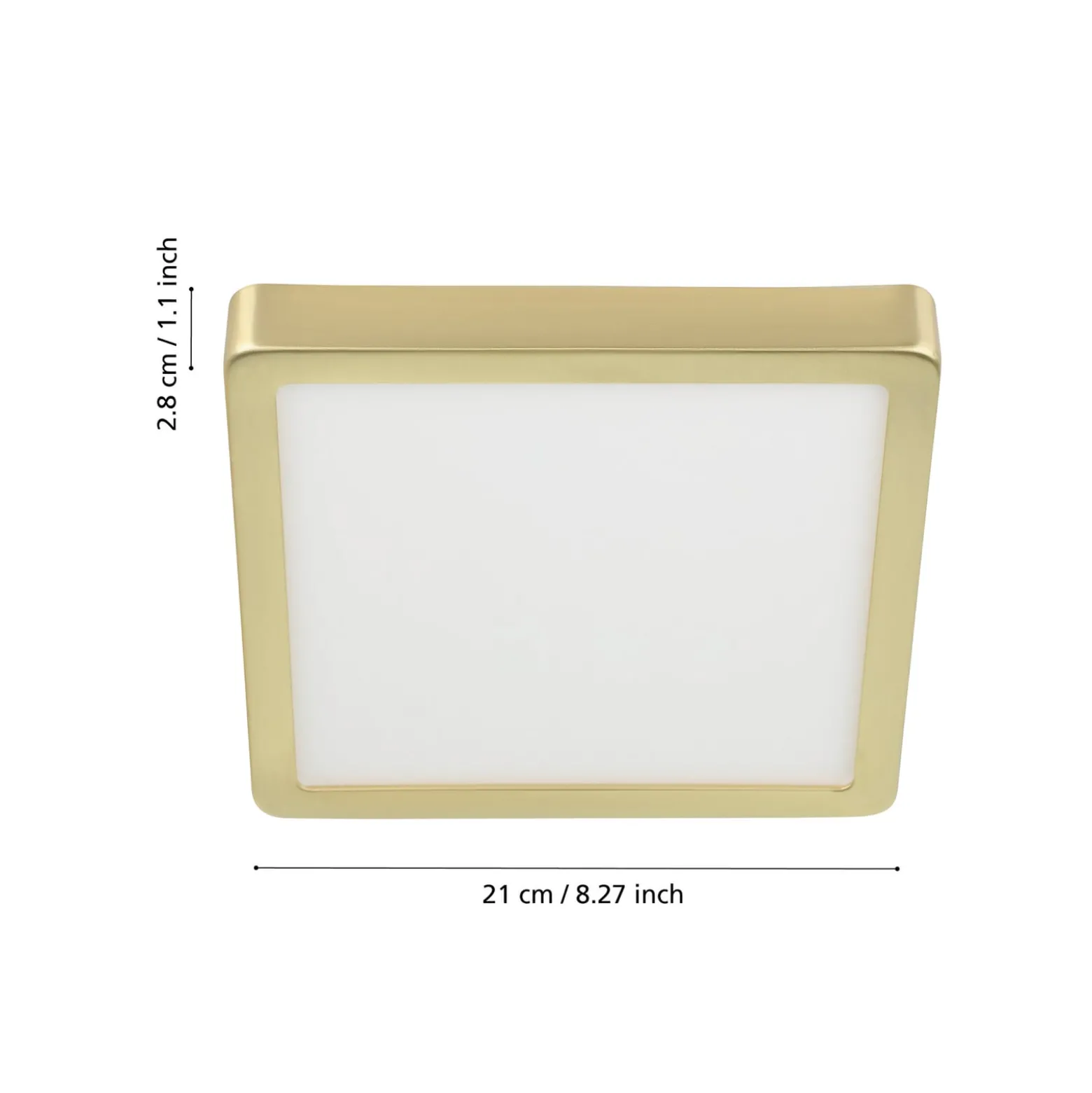 LED-Anbaupanel Fueva 5 IP20 830 messing 21x21cm