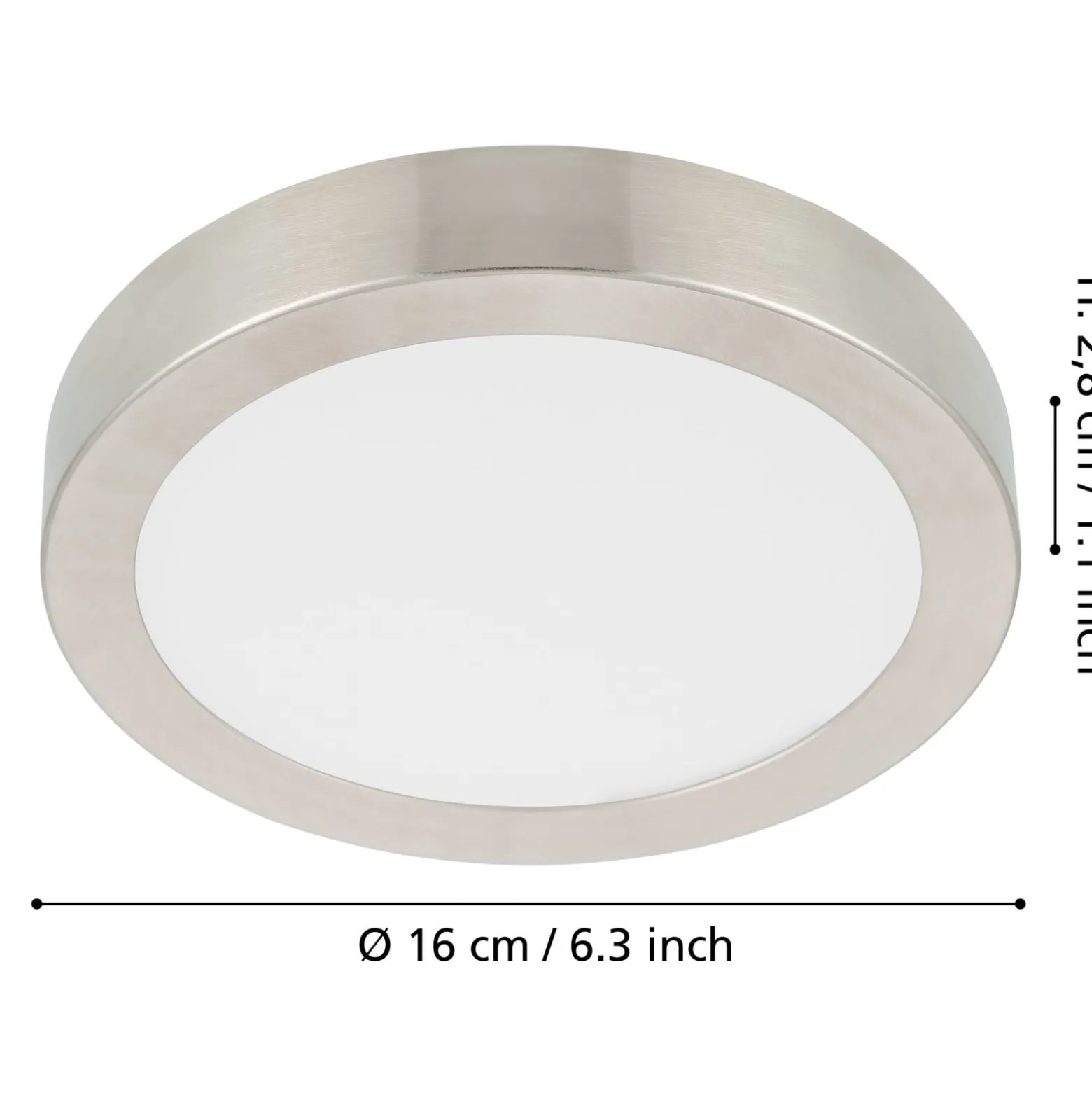 LED-Anbaupanel Fueva 5 IP20 830 nickel Ø16cm
