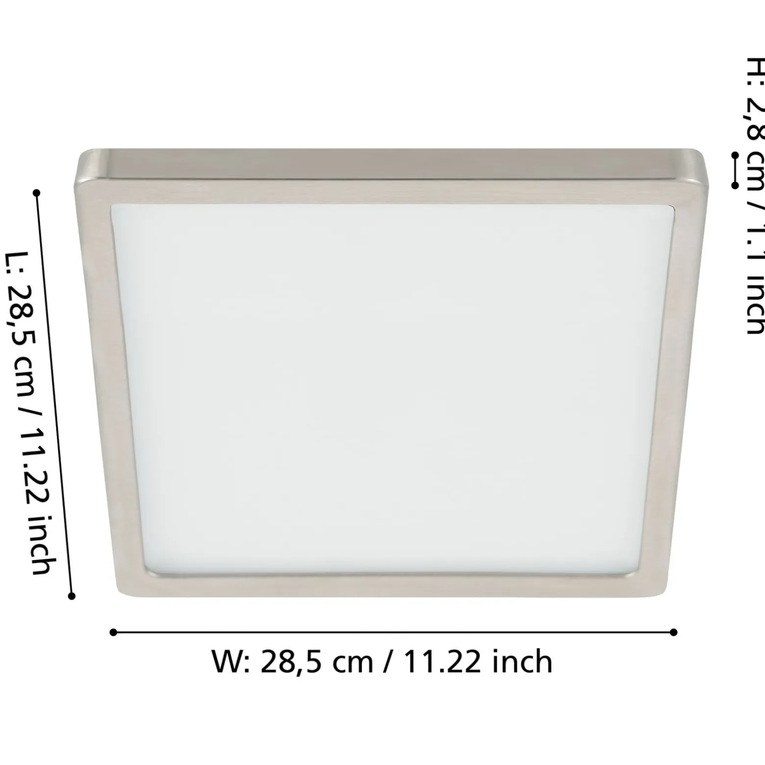 LED-Anbaupanel Fueva 5 IP20 830 nickel 28,5x28,5cm