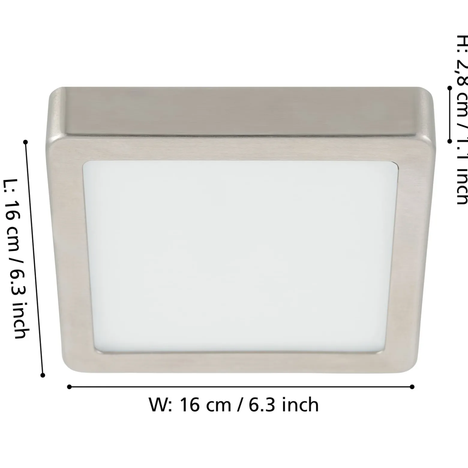 LED-Anbaupanel Fueva 5 IP20 830 nickel 16x16cm