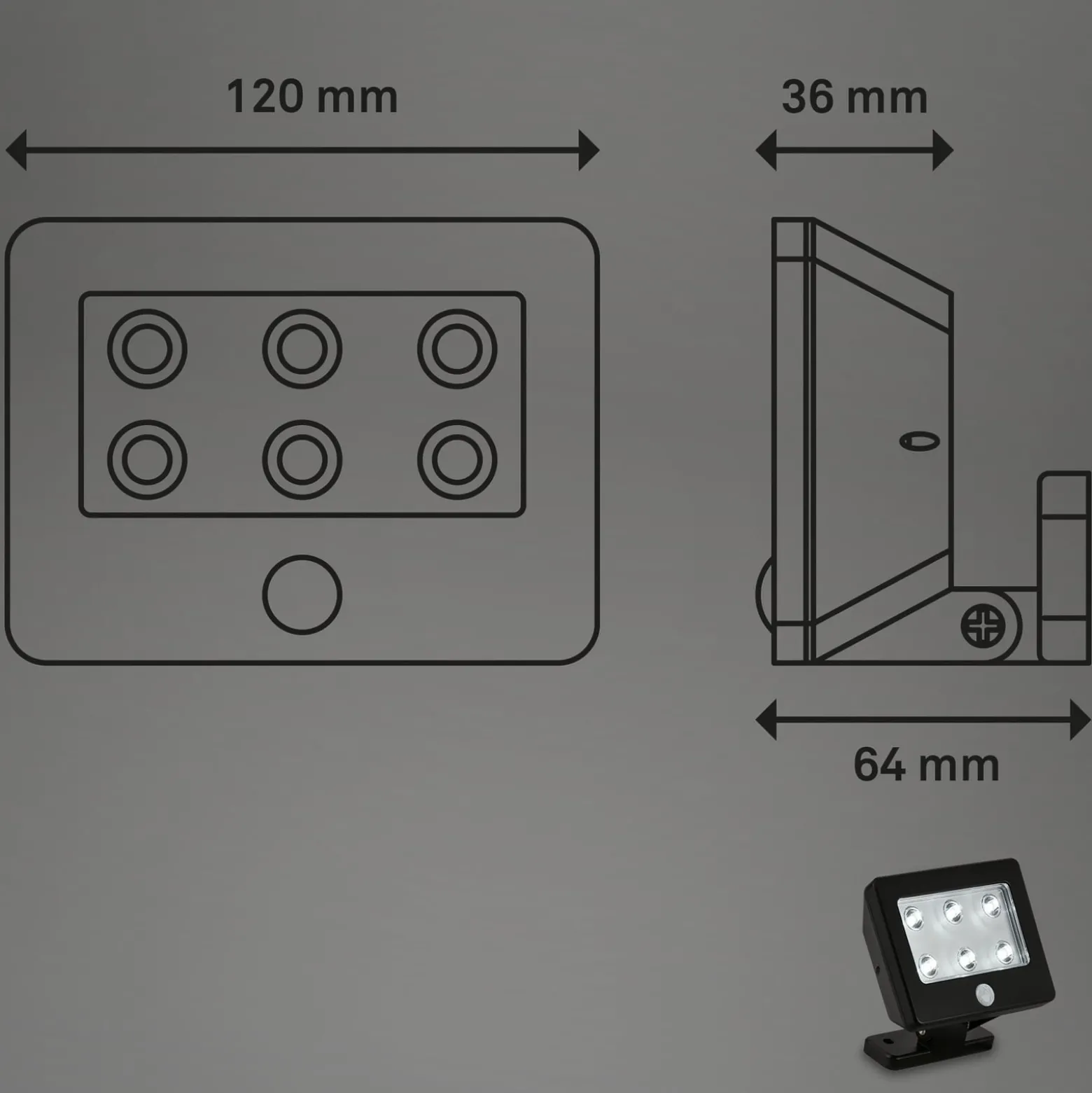 LED-Außenstrahler Kollig mit Sensor, IP54, schwarz