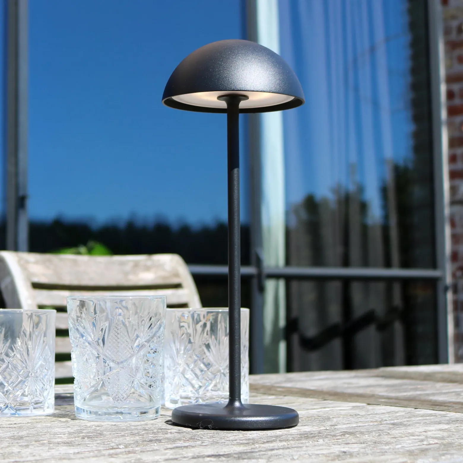LED-Außentischleuchte Joy, Akku, dimmbar, schwarz
