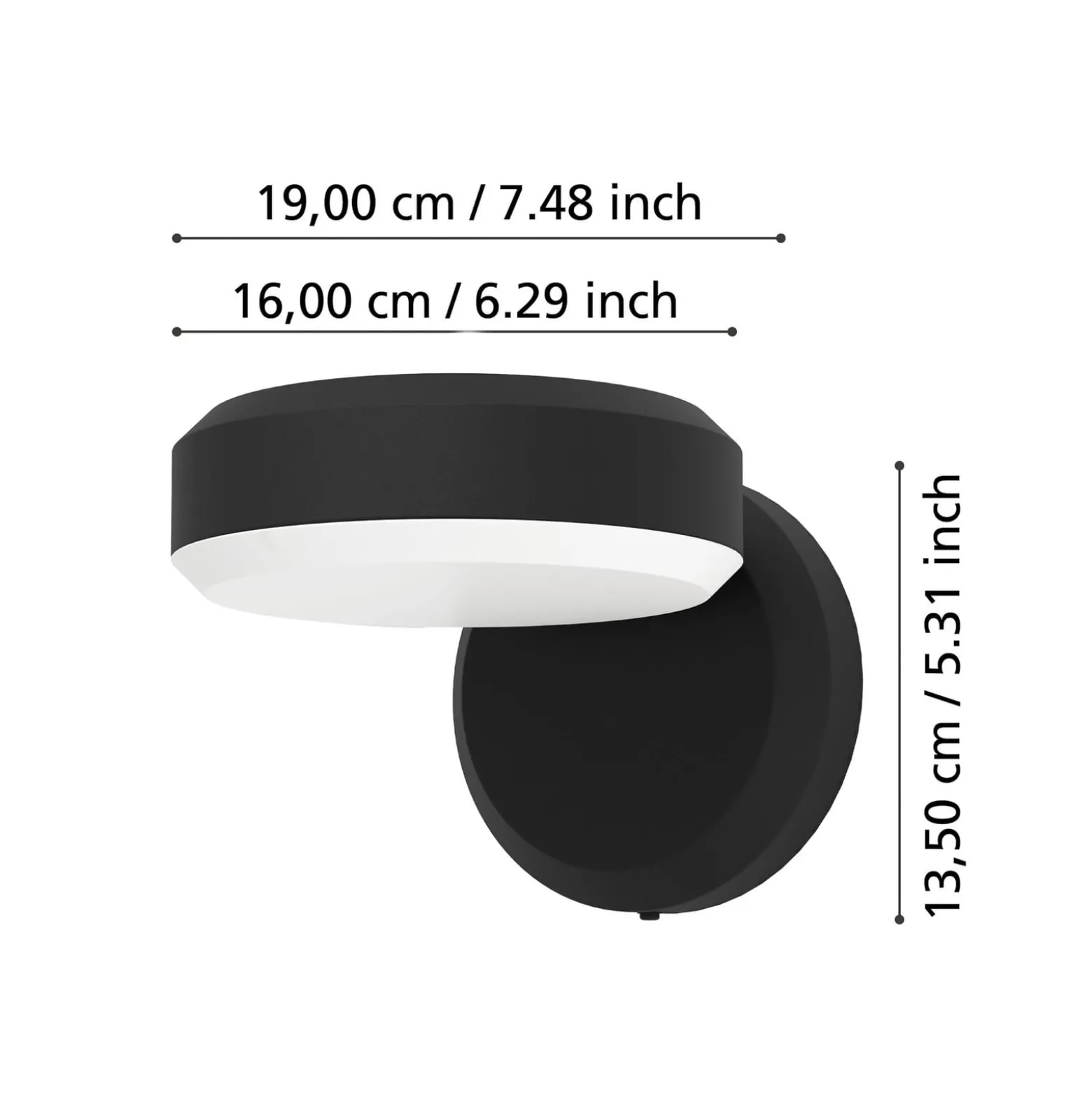 LED-Außenwandlampe Fornaci, schwarz, Breite 16 cm, Metall