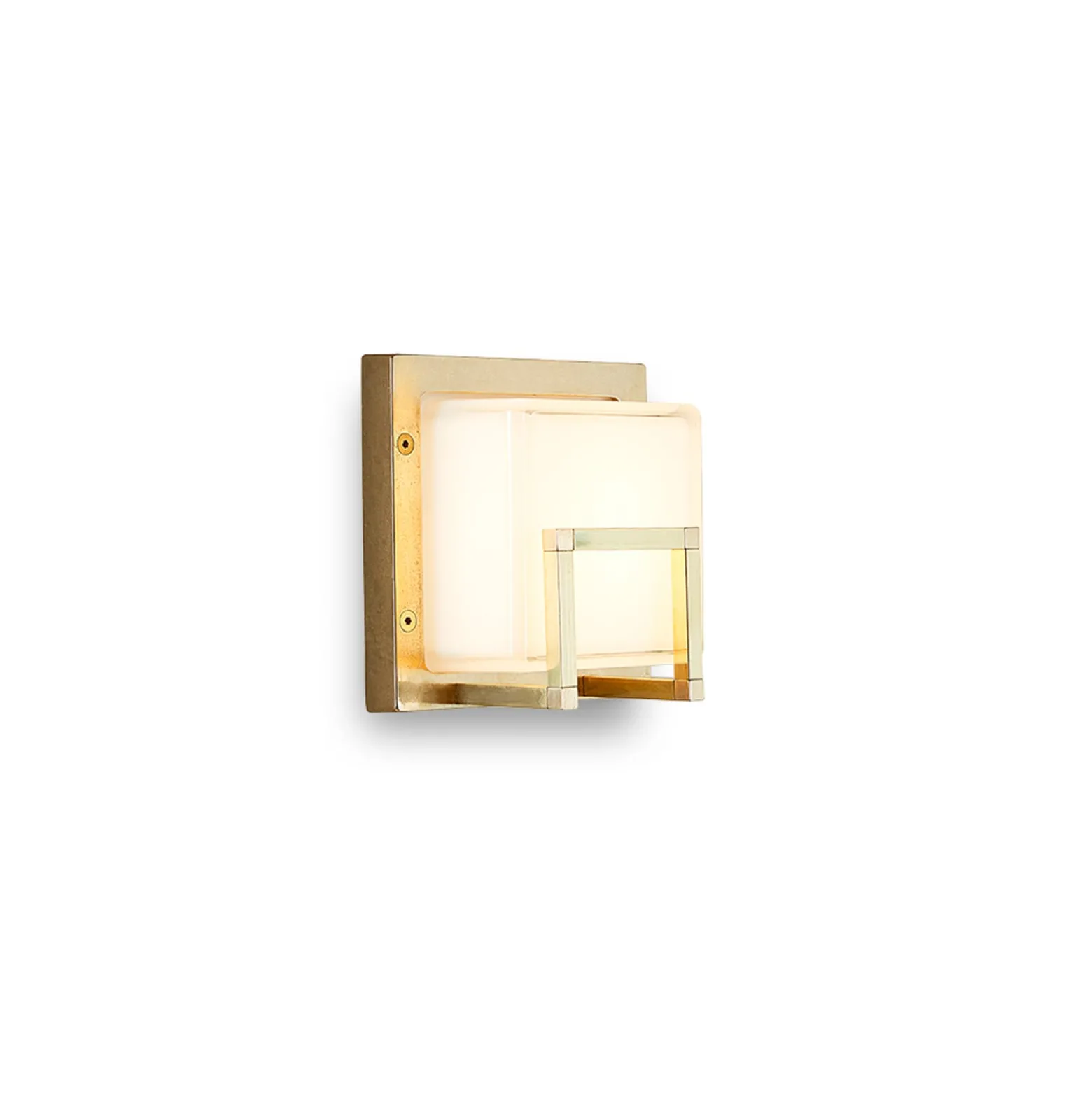 LED-Außenwandlampe Ice Cubic 3407, messing natur