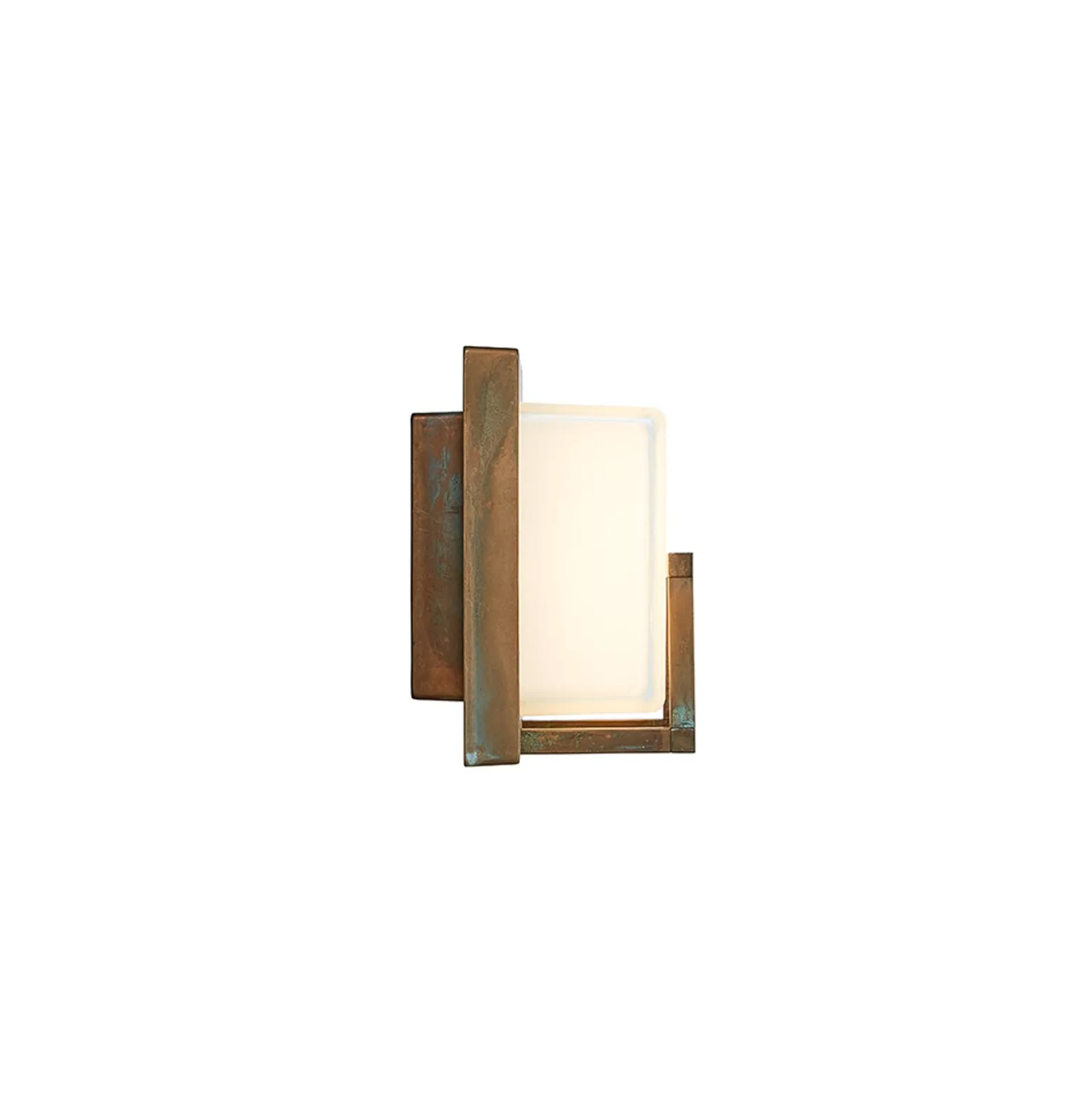 LED-Außenwandlampe Ice Cubic 3407, messing antik